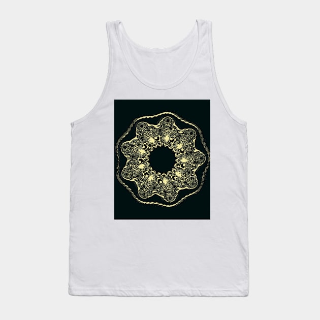 eding the circle... beyond simple fractals minute spirals in yellow gold Tank Top by mister-john